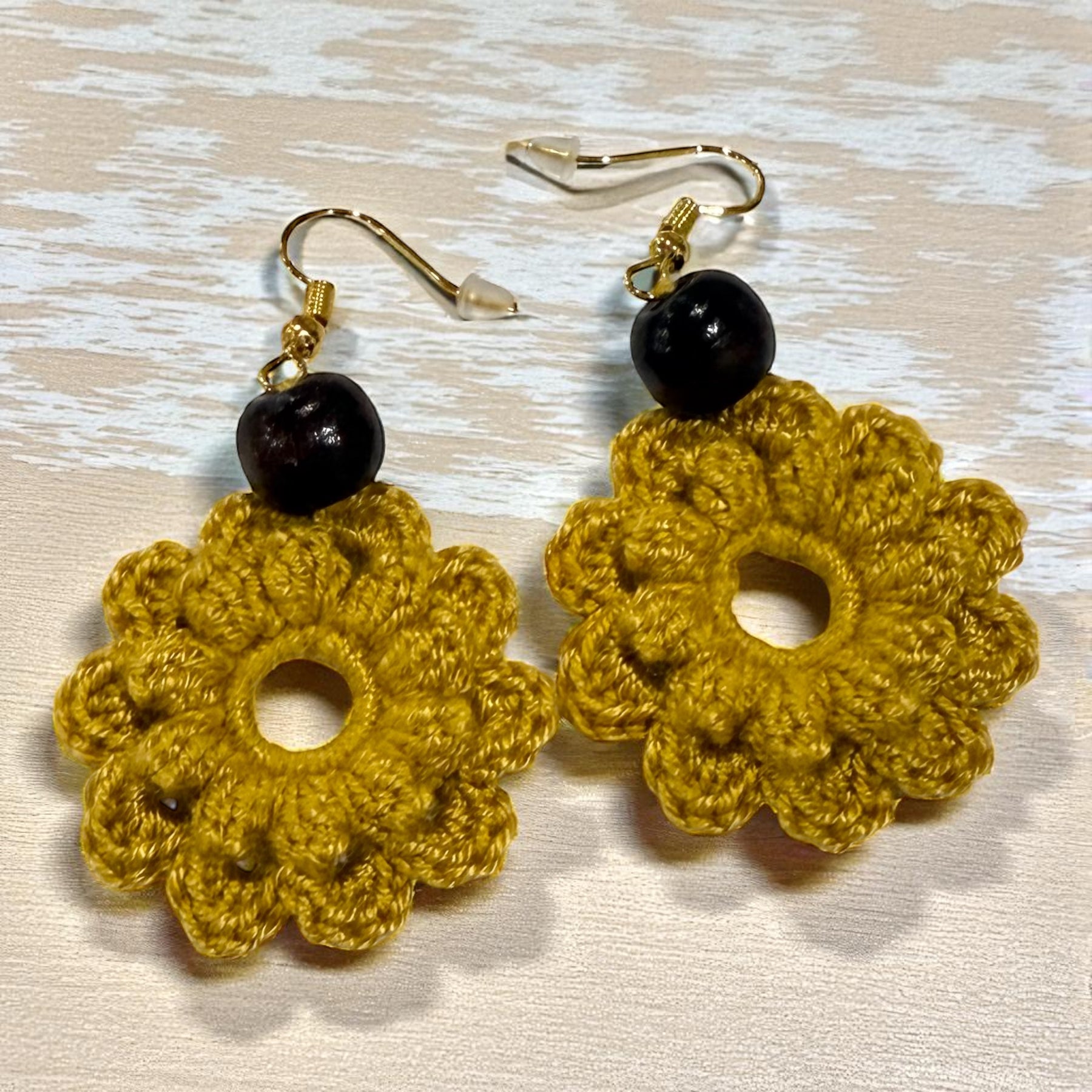 Crochet Earrings - Bloom Threads: Vintage Ochre