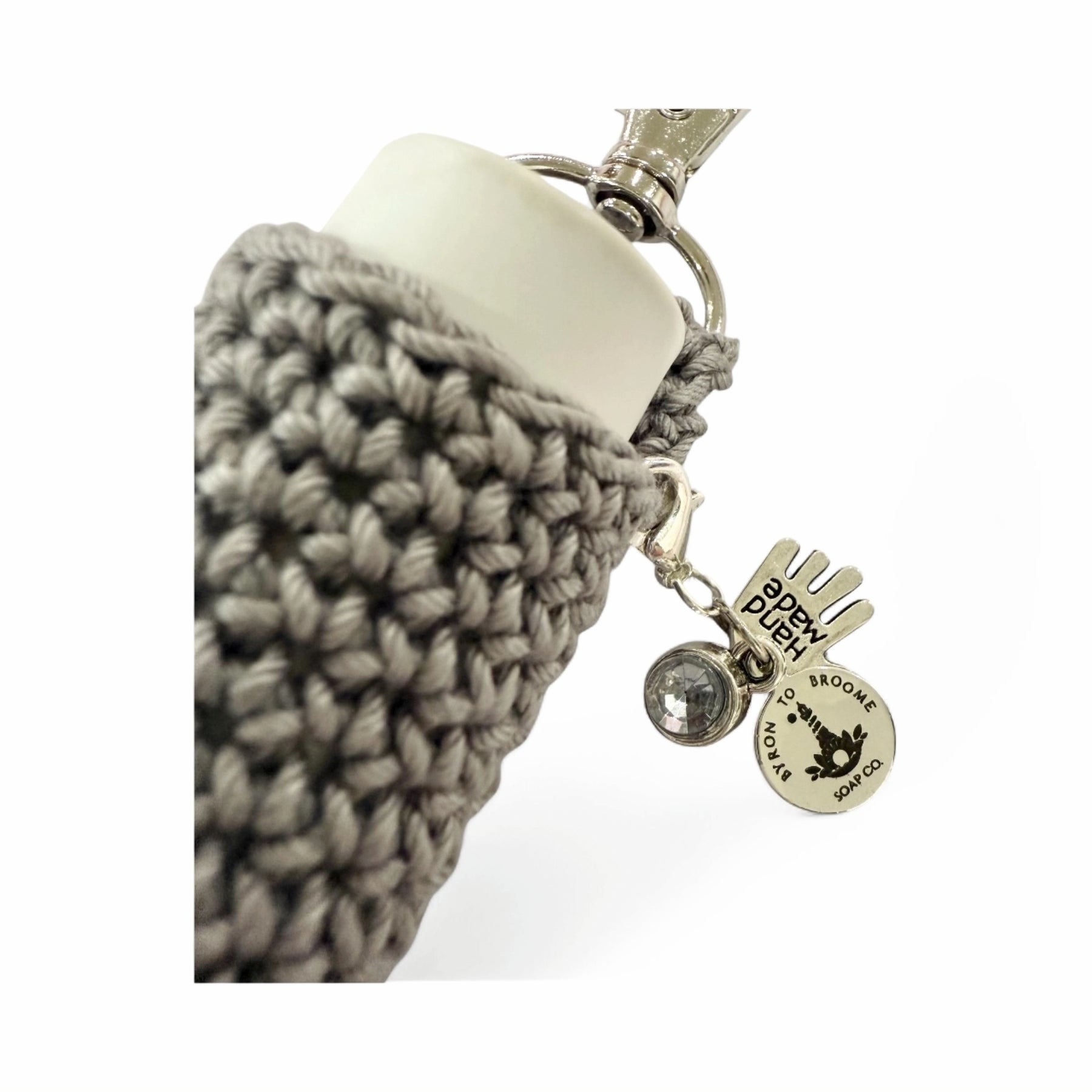 Crochet Lip Balm Holder - Whisker | Clear Gem + Hand + Logo Charms
