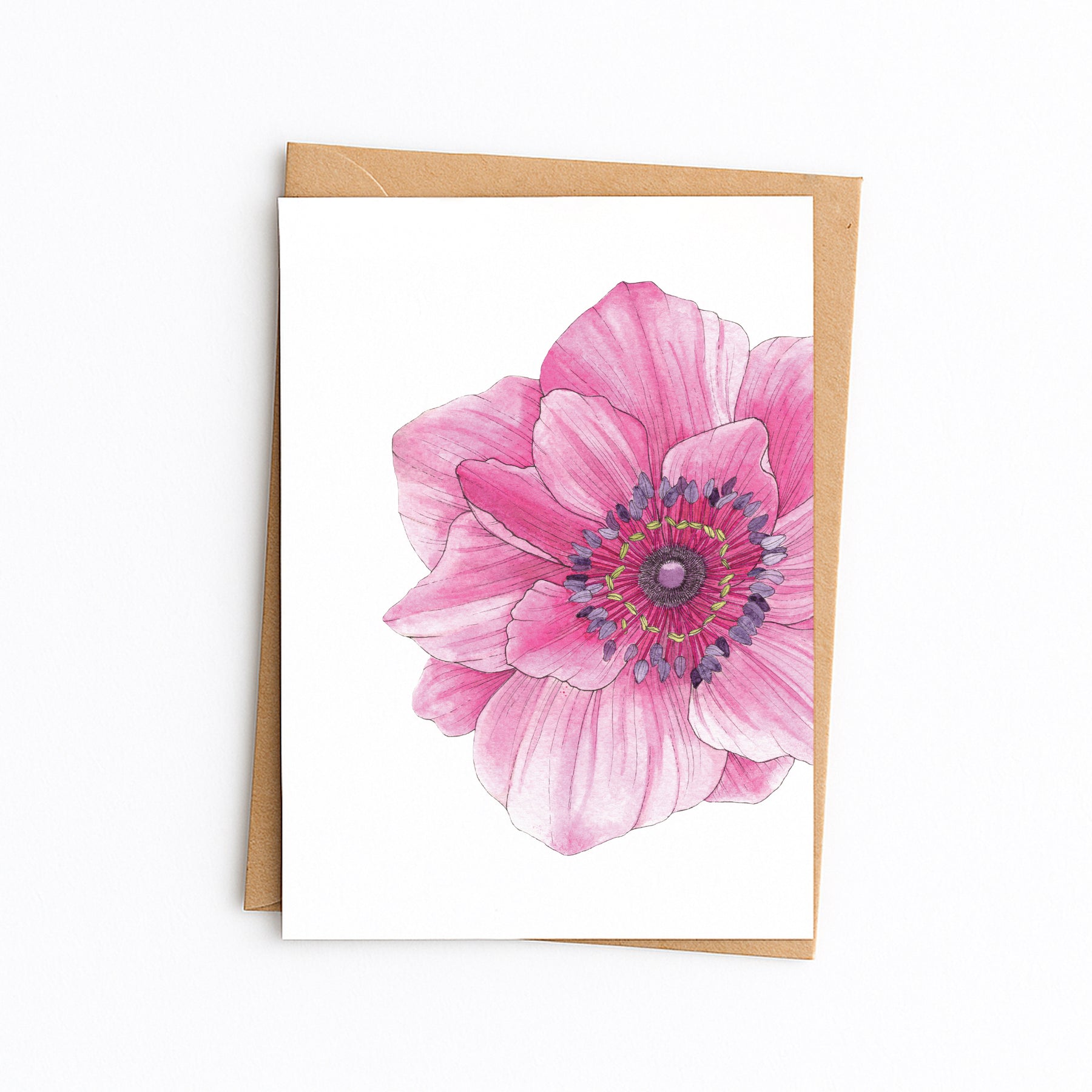 Pink Poppy Greetings Card