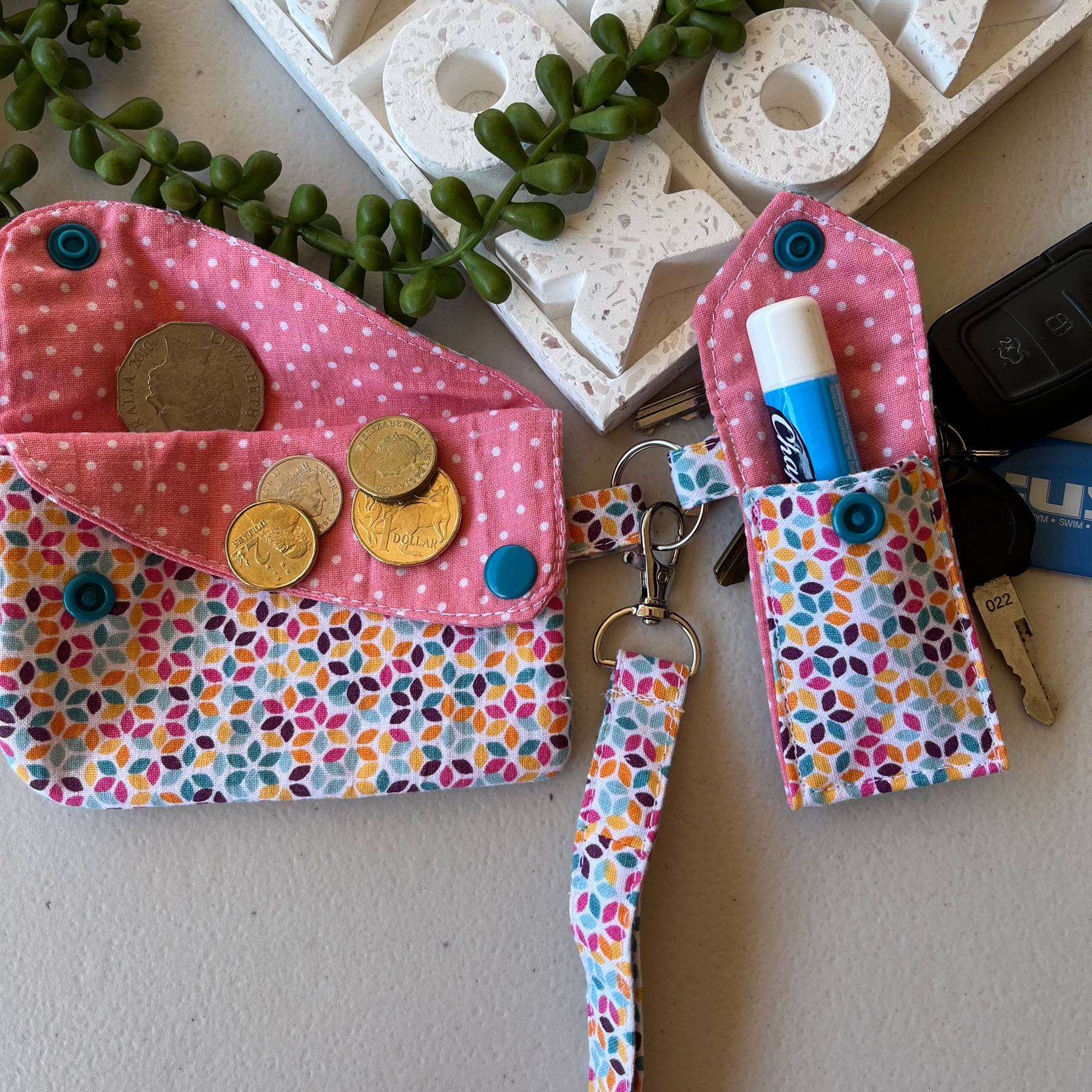 Coin purse/card wallet | key fob | lip balm holder | Handmade