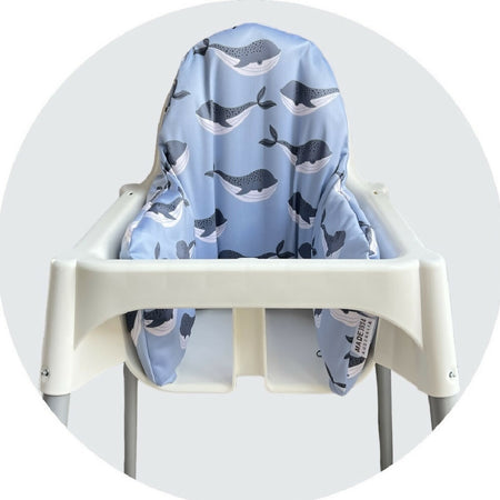 High Chair Support Cushion - Blue Whale