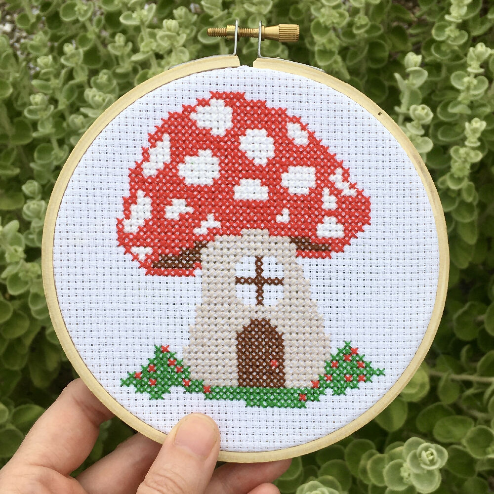 Mushroom House Cross Stitch Kit