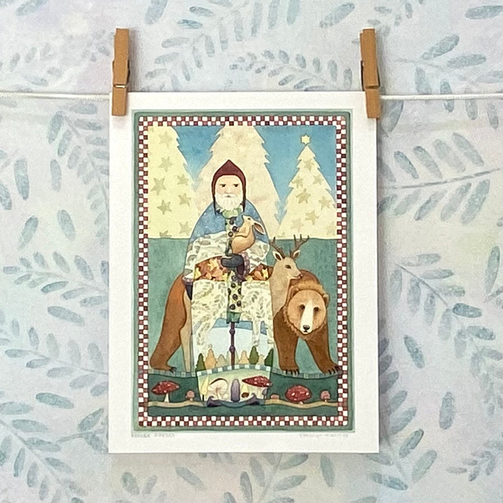 Peaceful Wall Art Print with Woodland Forest Animals