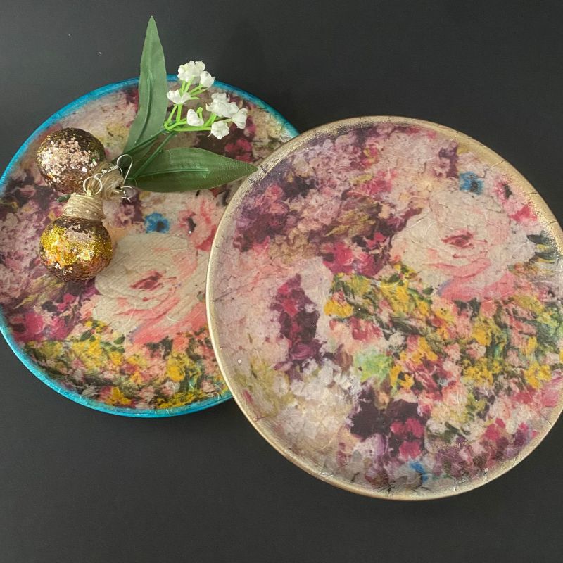 Trinket Dish – Fuschia Meadow, decoupage