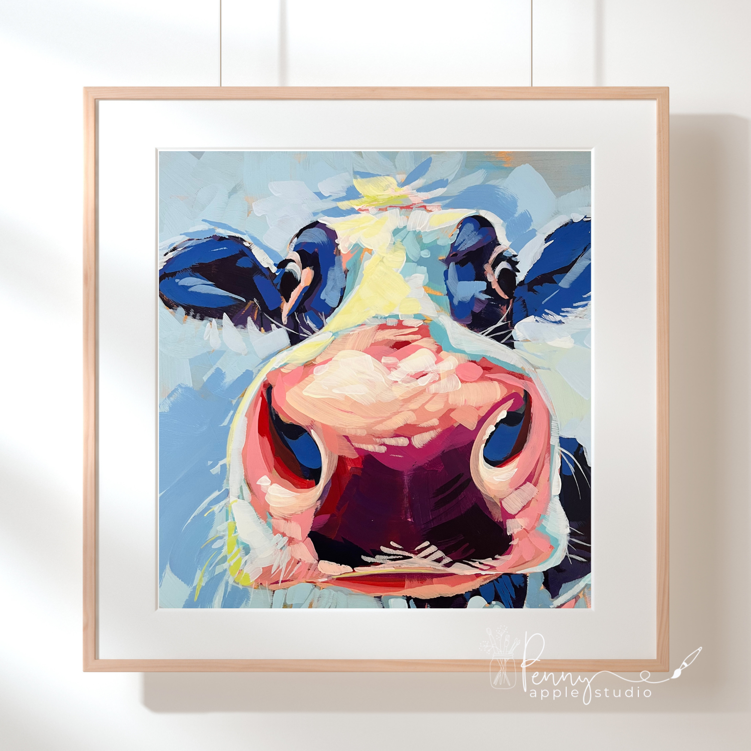 Unframed Expressive Square Art Print – Ruby Moo Cow
