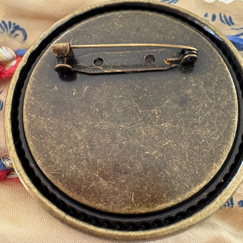 Boro inspired brooch in browns and greens