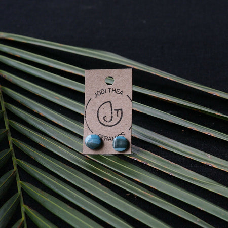 Ocean Layers Ceramic Earrings - Small Studs