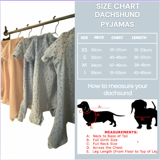 Pyjamas/Pajamas for Dogs. Dachshunds, chihuahua, standard dogs, variety of sizes and colors