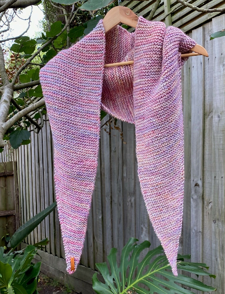 PDF Scarf Knitting Pattern, Diamond Scarf, Triangle Shawl DIY PDF