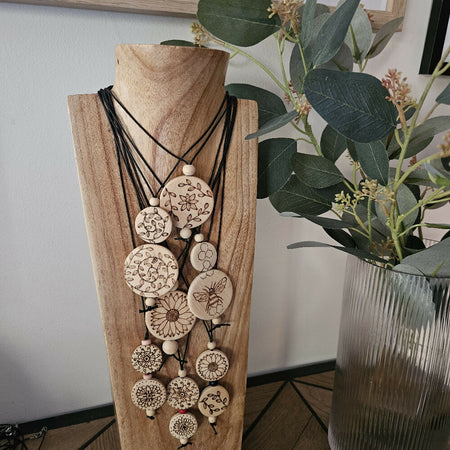 Wooden Beaded Necklace - Assorted Designs