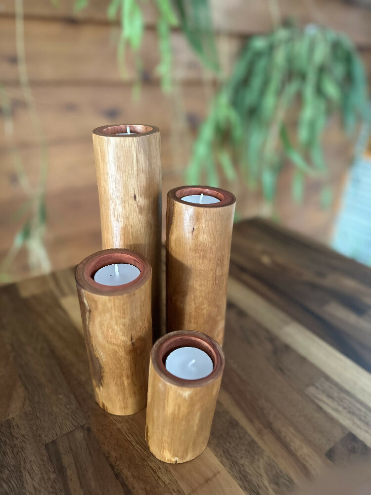 Natural GhostGum Wood Candle Set of 4