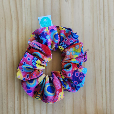 Abstract colours and shape scrunchie