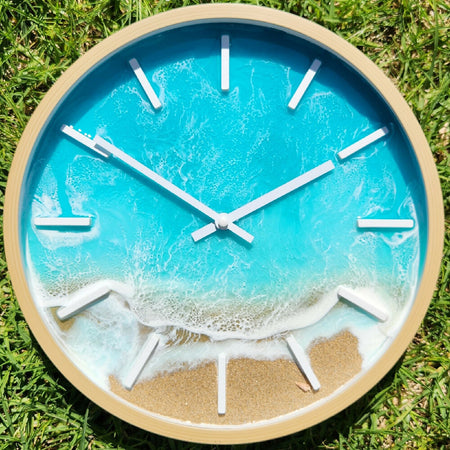 30 cm Beach Resin Art Wall Clock