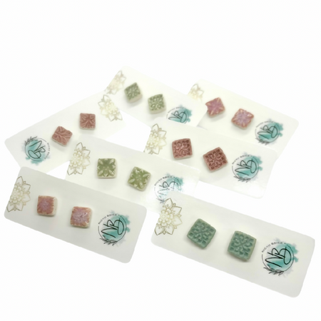 Ceramic Patterned Ear Studs