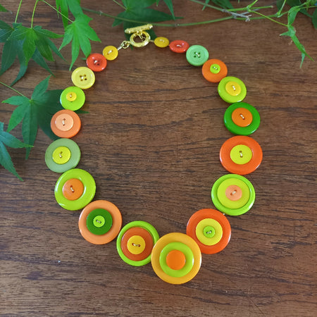 Button necklace - Citrus Twist