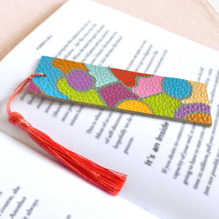 Colourful leather bookmarks | Hand-painted hand-crafted | Perfect for Teachers or Book Lovers