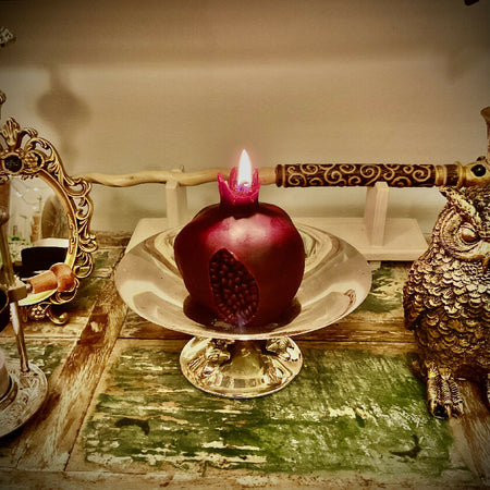 The Imperial Orb Pomegranate Intention Spell Ritual Beeswax Candle