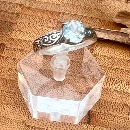 'Chloe' Blue Topaz Solitaire Ring.