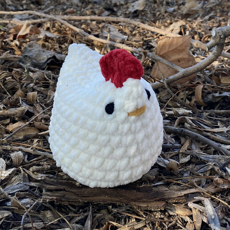 Handmade Plush Crochet Chook - White