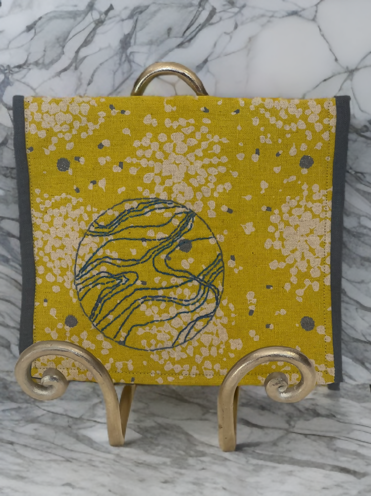 Hand Embroidered Padded Fabric Multi-purpose Bag/pouch