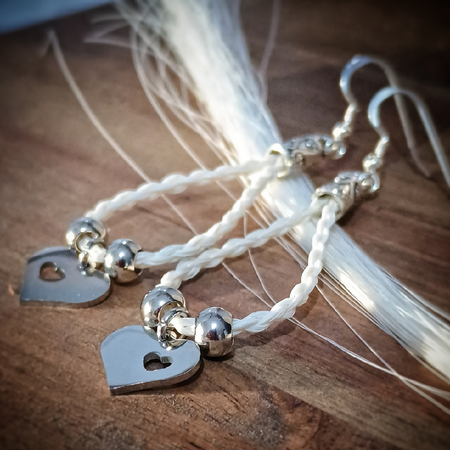 Love heart braided Horsehair earrings