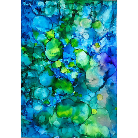 Wall Art - Cool Blue Collection - Alcohol Ink Original