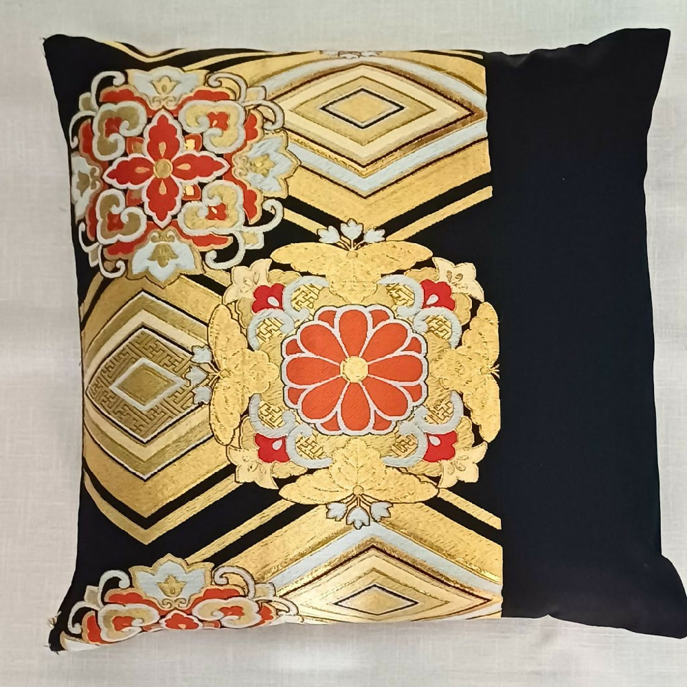 maru-ya cushion cover black gold orange 6