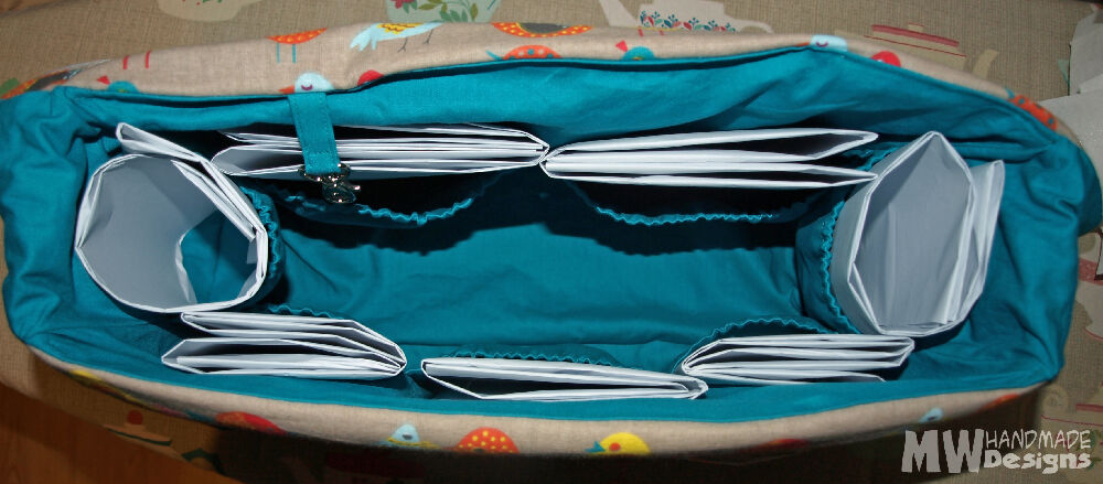 OOAK Teal Little Birdies Designer Nappy Bag