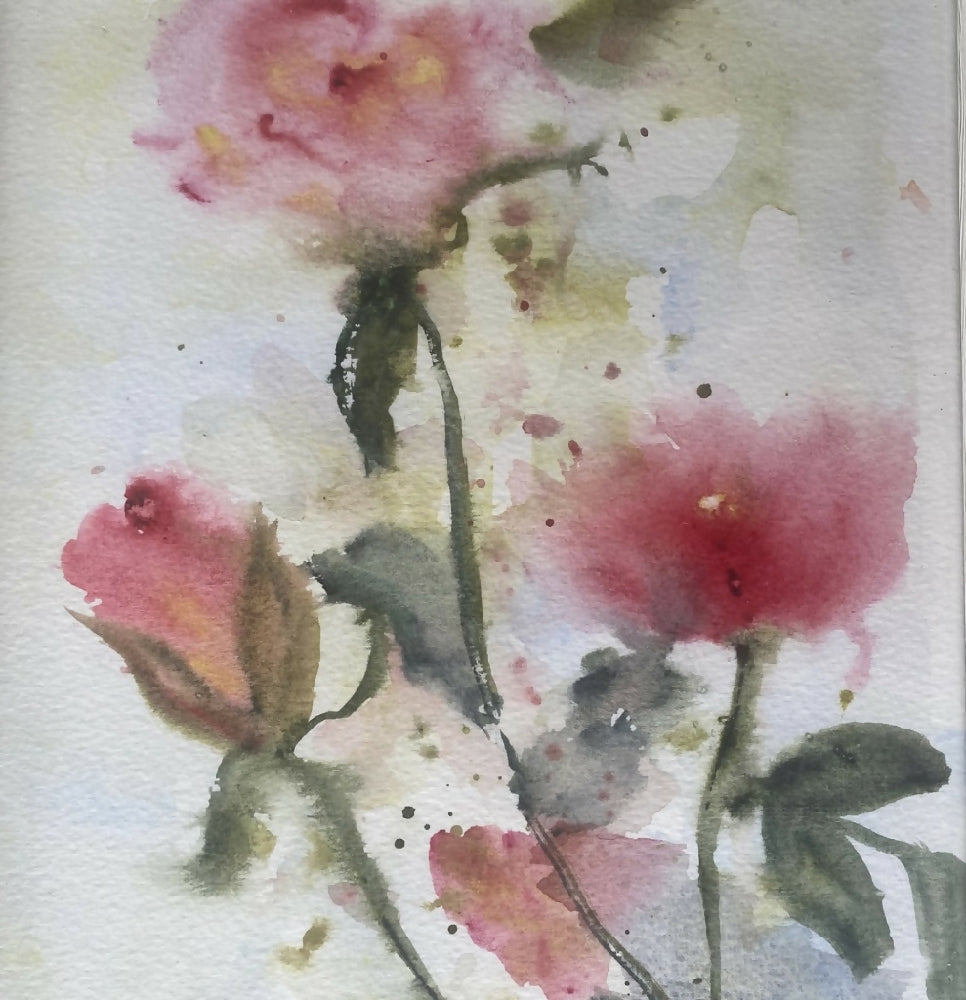 Wispy Roses Original Watercolour