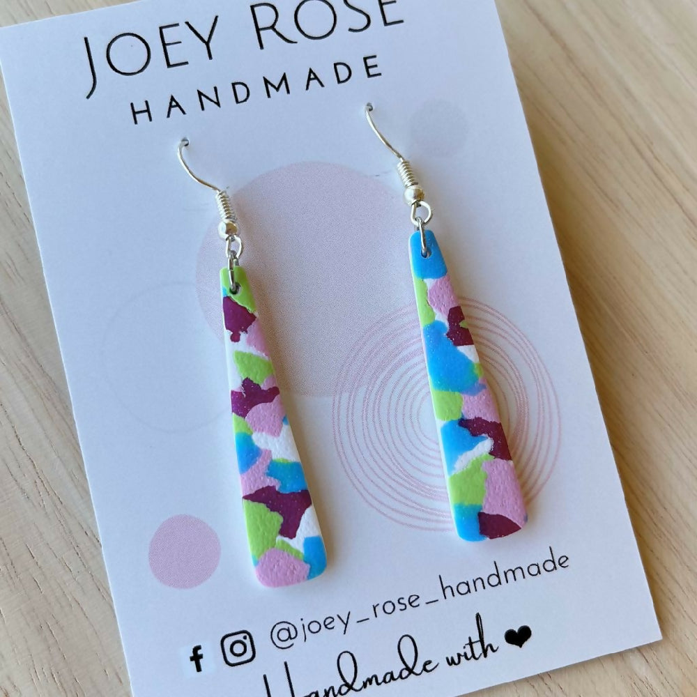 MELINDA ~ Confetti Print ~ Polymer Clay Earrings