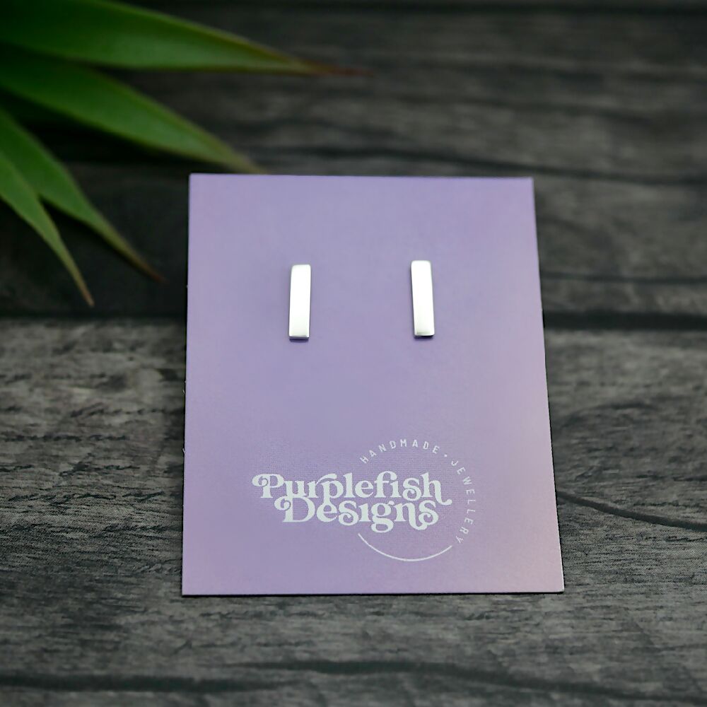 silver bar studs long purple card sml