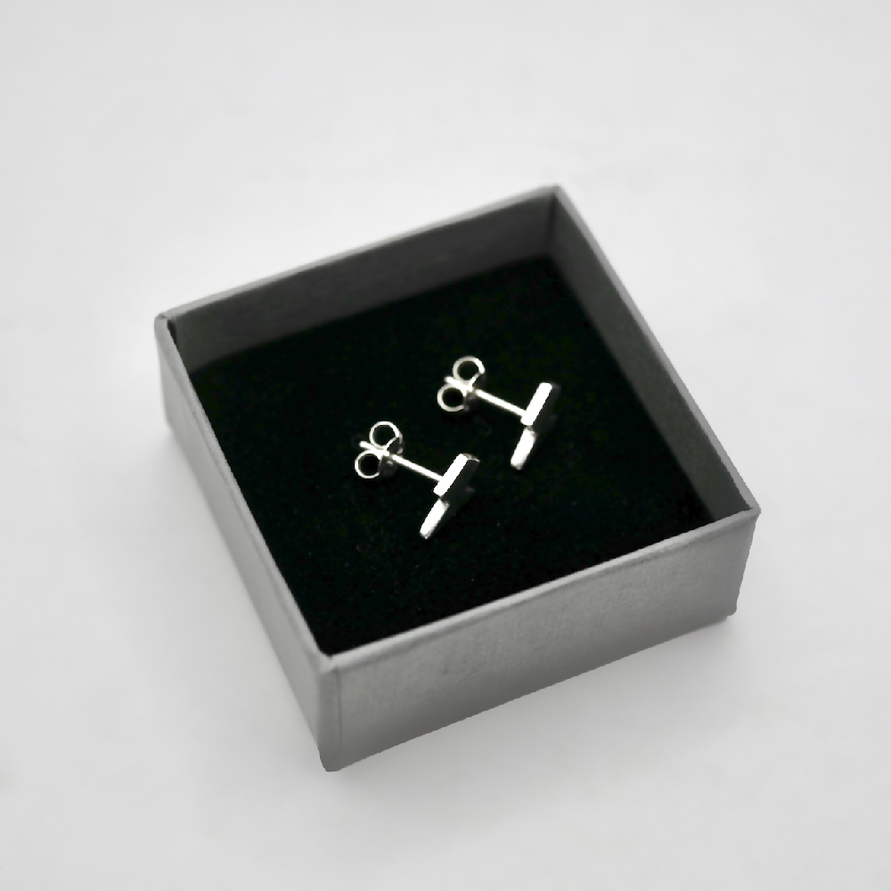 Lightning Bolt Studs - Handmade Sterling Silver Thunderbolt Stud Earrings