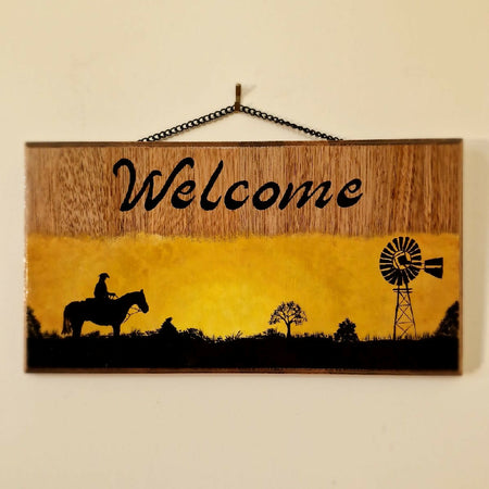 Welcome Sign Outback Sunset