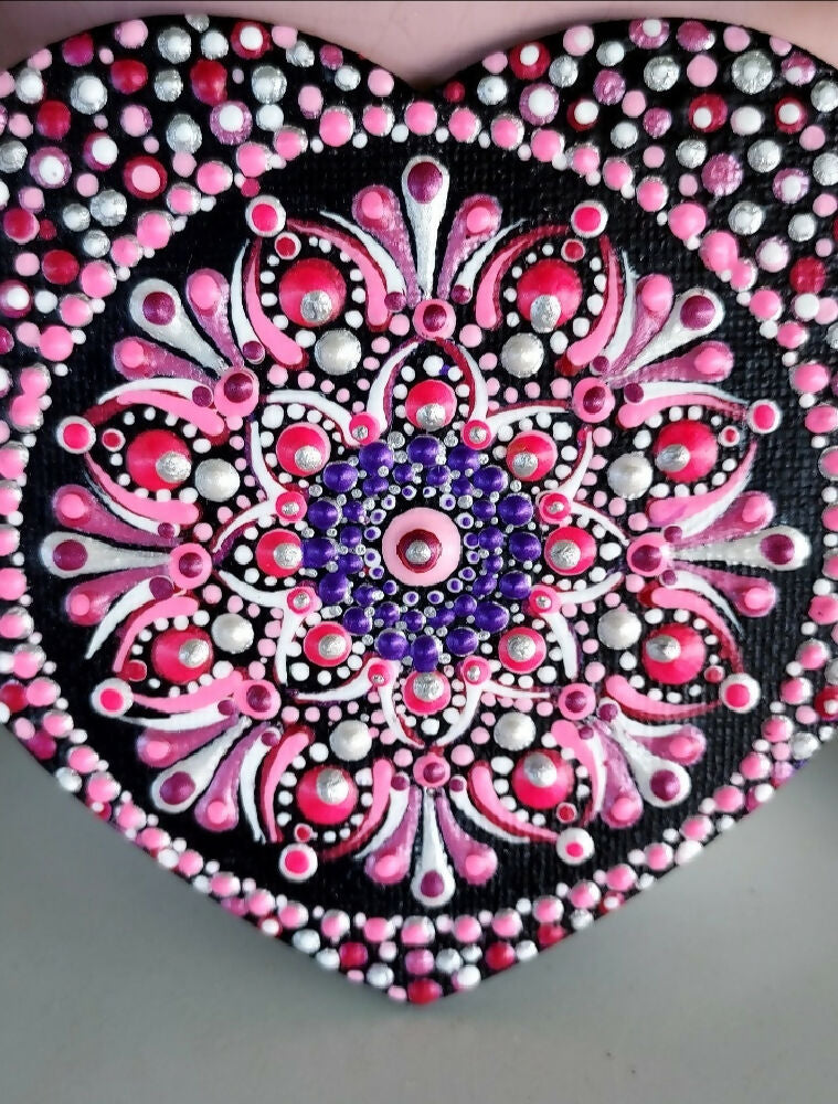 Original Dot Art design fridge magnet called "Pretty In Pink "