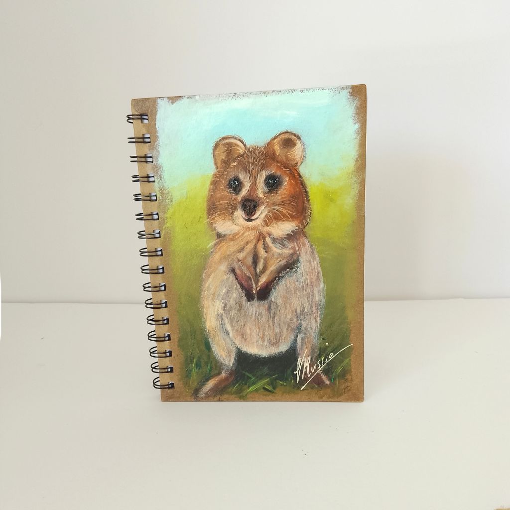 Quokka - Handpainted Notebook - Size A5 lined pages