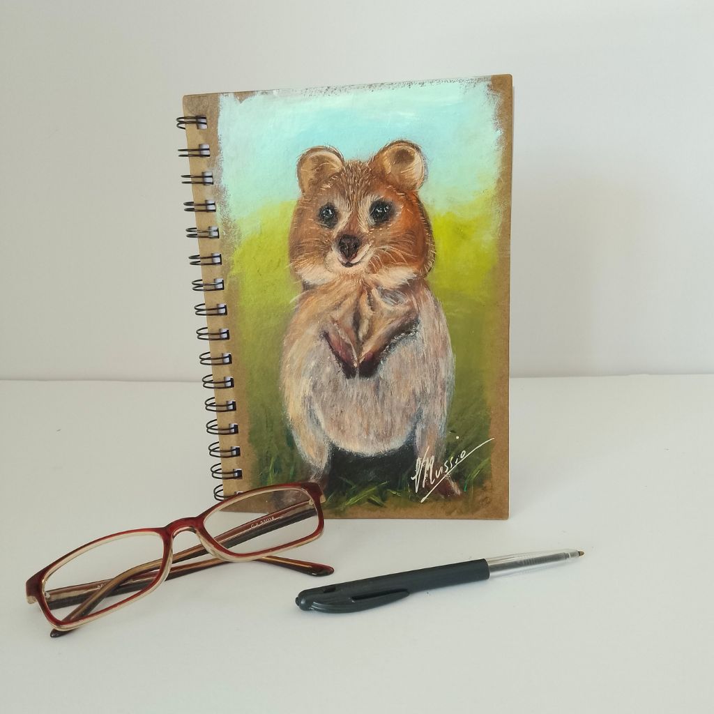 Quokka - Handpainted Notebook - Size A5 lined pages