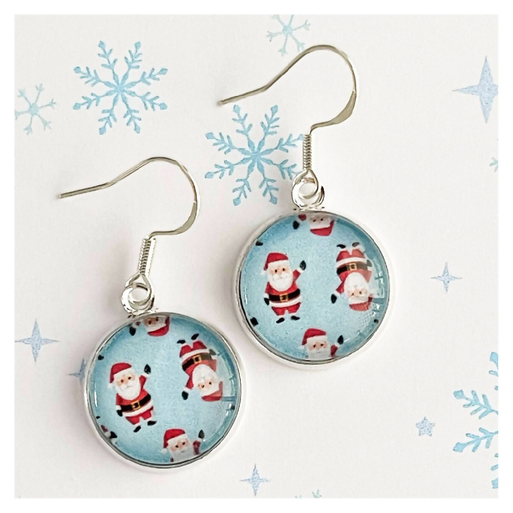 Father Christmas Earrings. Cute Santa Earrings for Fun