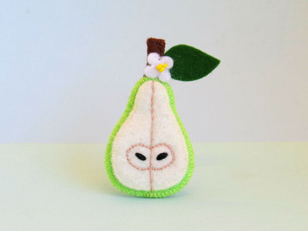 Felt Pear Brooch _ SDC _ 2