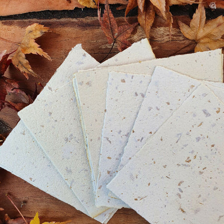Autumn Leaf Handmade Paper squares / Botanical Note Paper / 10cm x 10cm