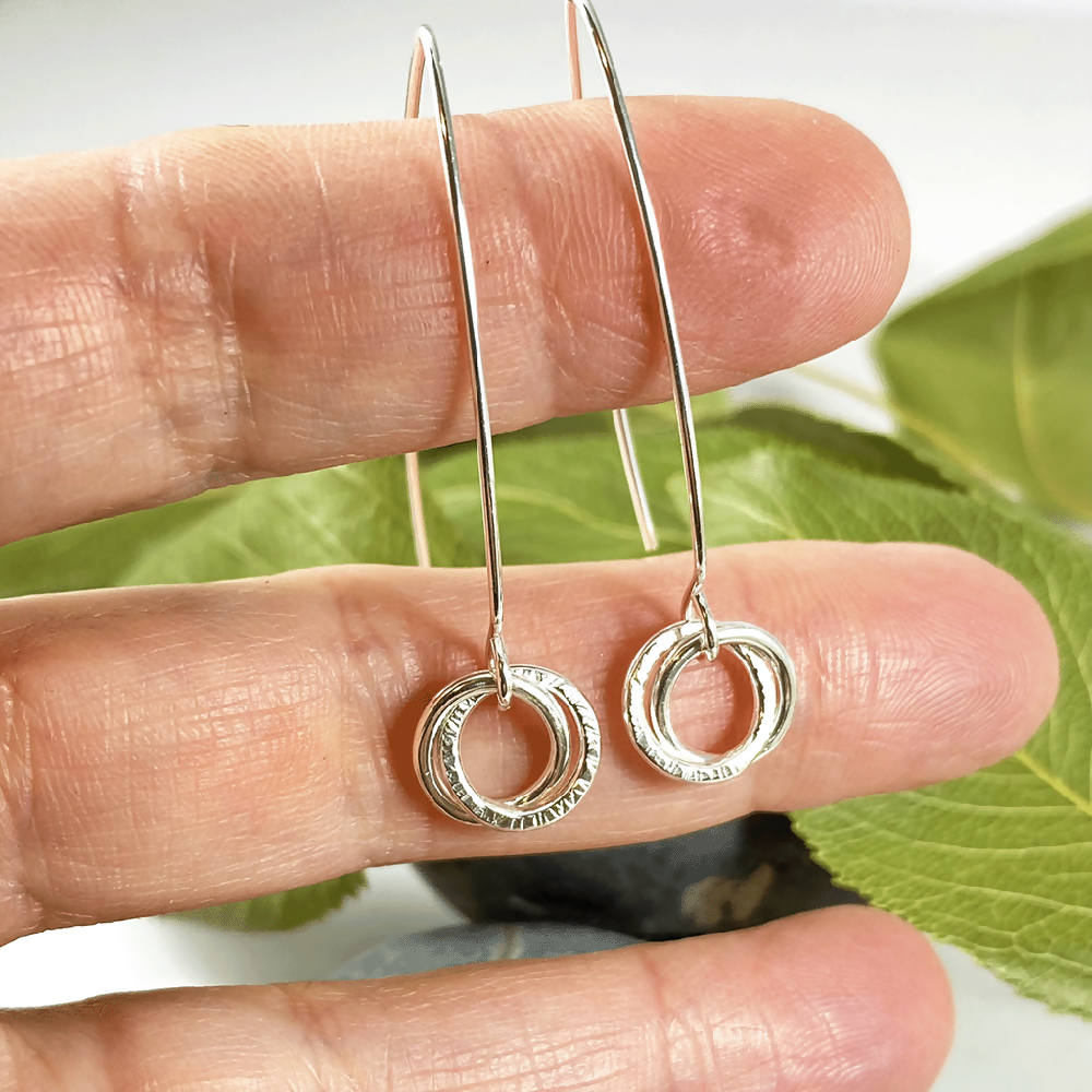 double circle long hook earrings 1