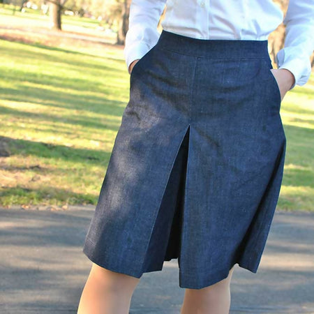 Denim Culotte Skirt - Split skirt - Jeans Pant Skirt