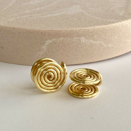 Spiral compression ear cuff in gold silver copper bronze