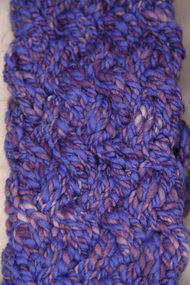 Hand knitted Wool Headband - Purple Passionfruit