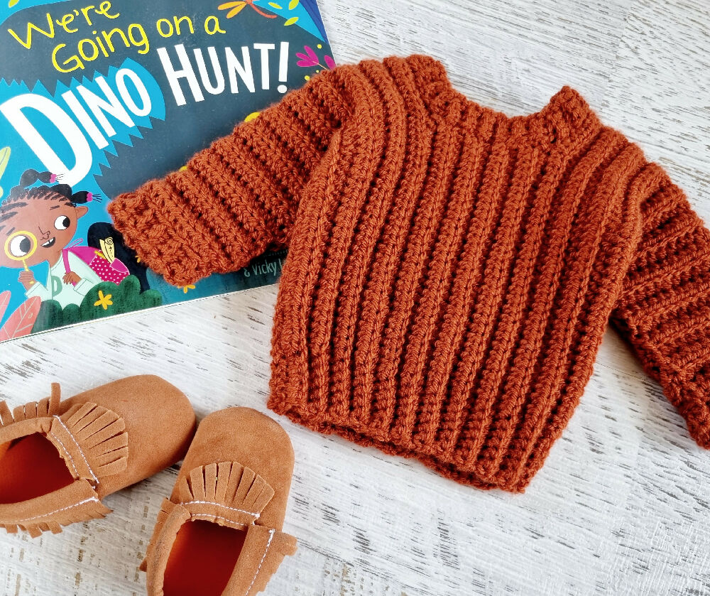Baby Jumper | Newborn | Copper | Crocheted | Sweater
