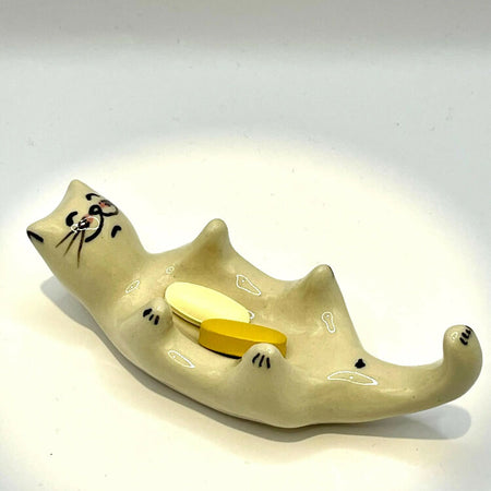 Cat Spoon Rest small dish handmade ceramic