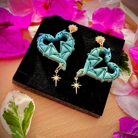 Dragon Heart Earrings- Valentines Gift