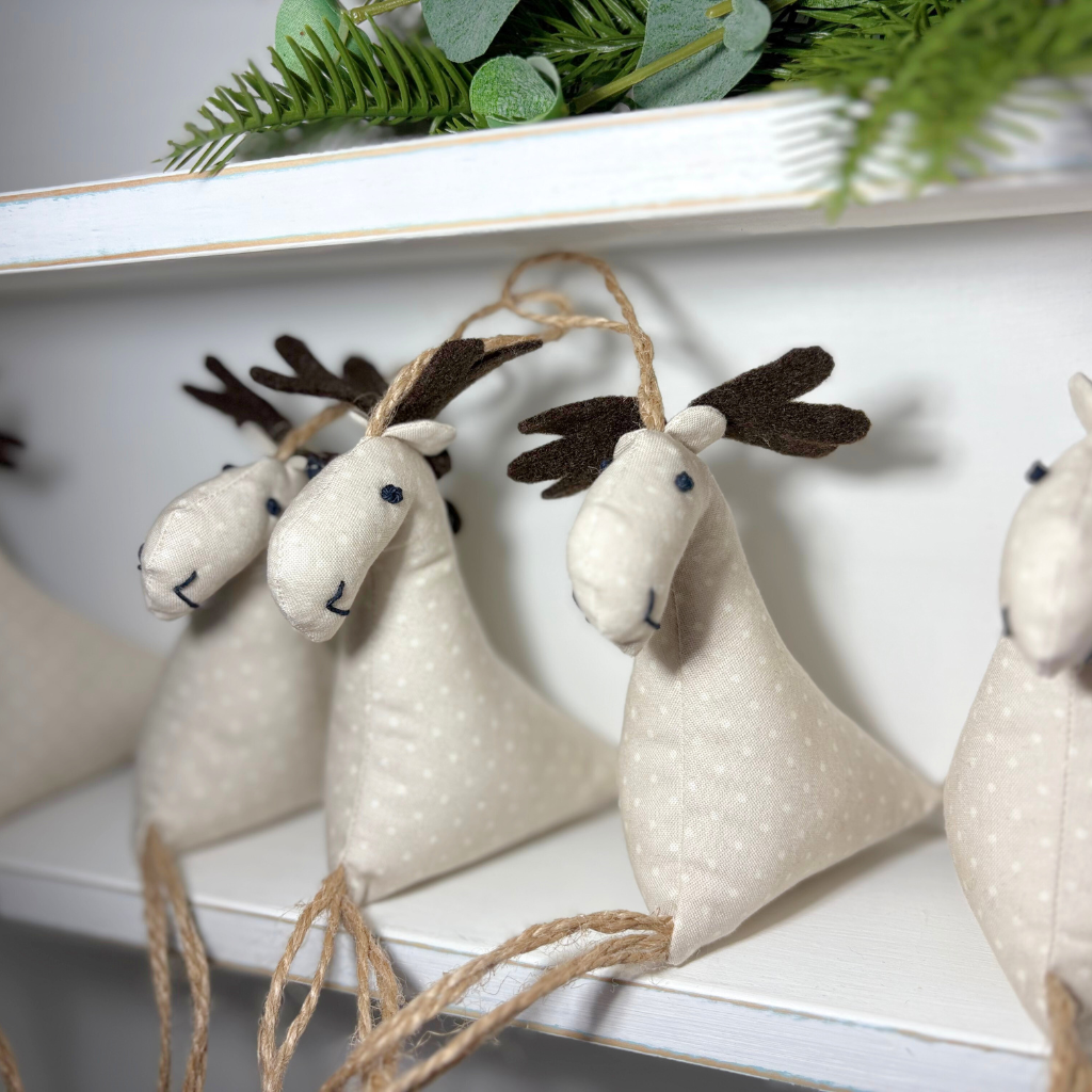 Reindeer | Unique Christmas Tree Ornament | Eco-friendly Fabric Christmas decor