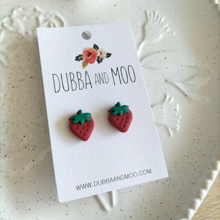 Strawberry Studs - Red