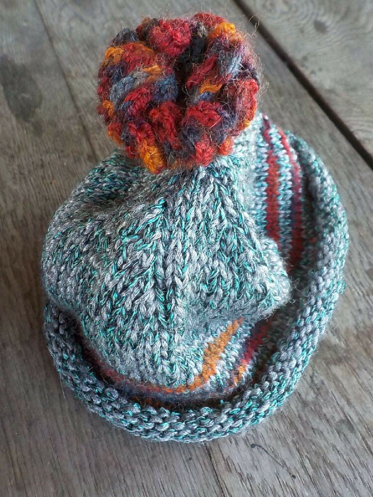 child's knitted beanie with rolled brim