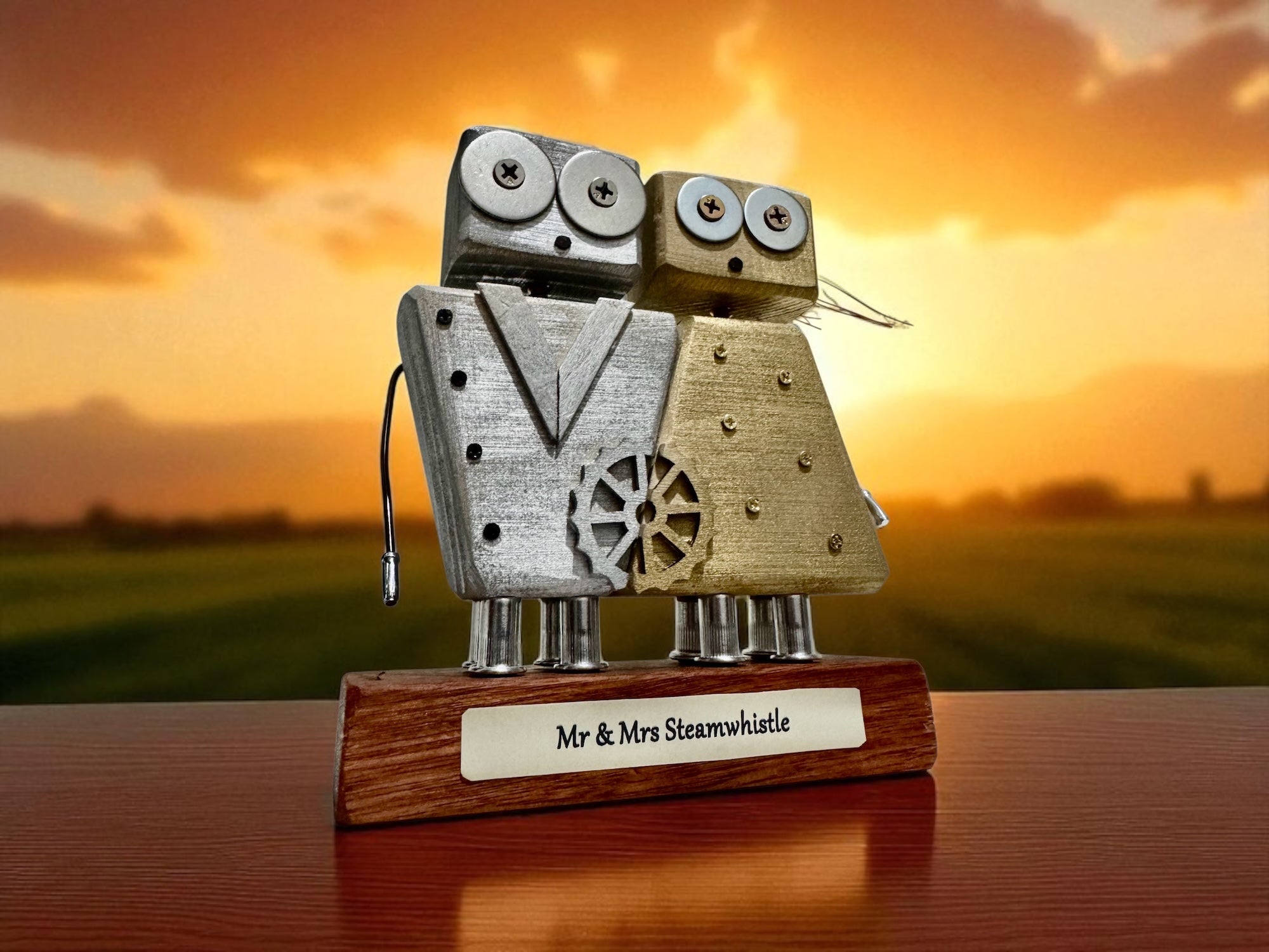 Rivet & Rose G-01 – Wooden Robot Couple (Customisable)